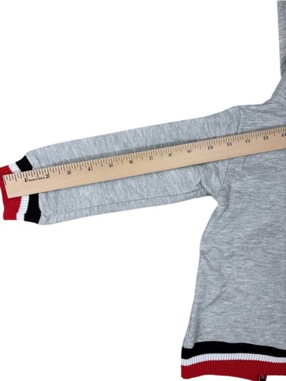 Hello Kitty Toddler Hoodie Zip-Up Sweatshirt 3T Gray Red Ears Cute Design - Picture 10 of 12